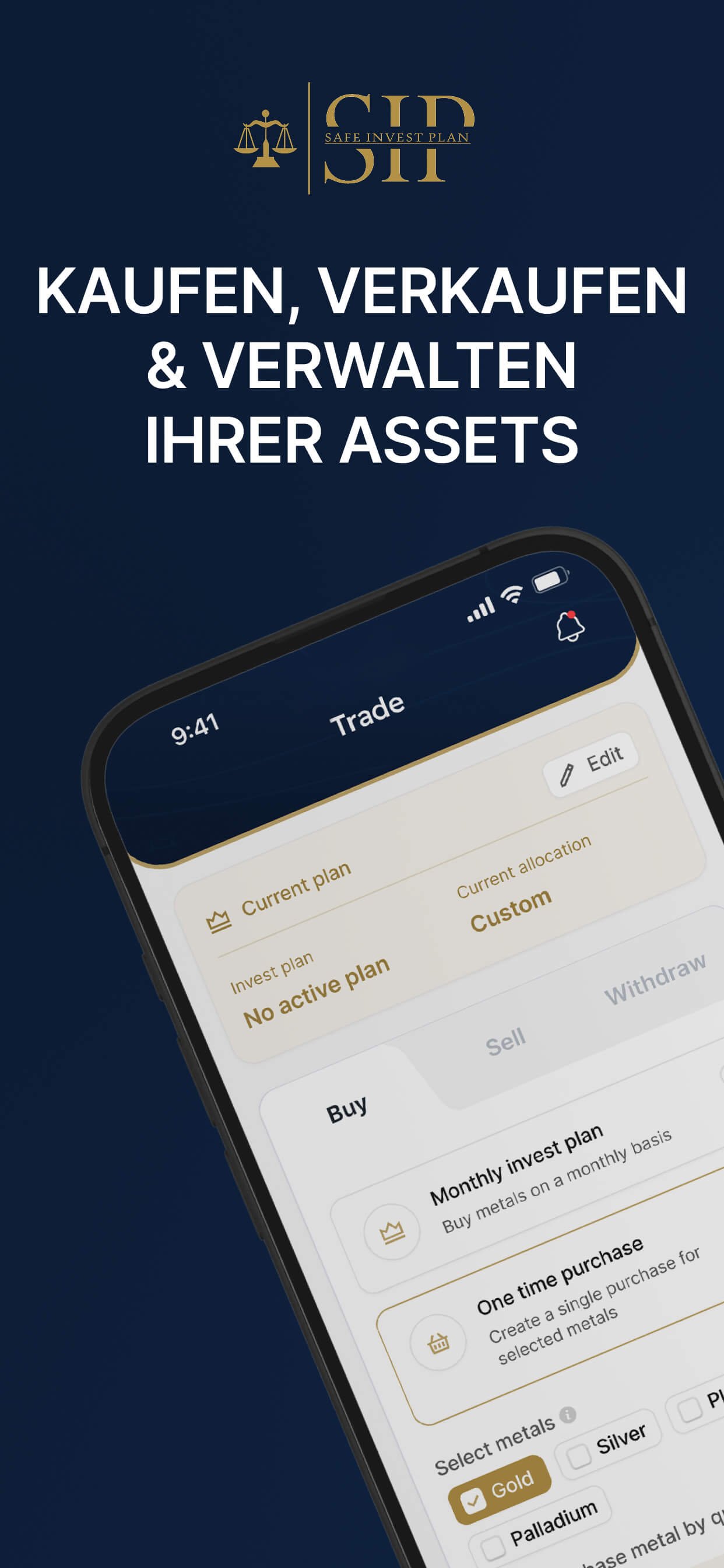 SIP App: Edelmetalle kaufen, verkaufen und verwalten